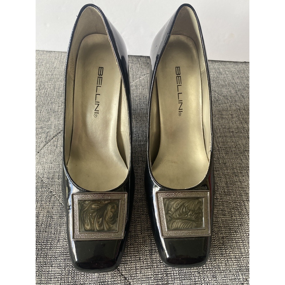 Bellini Women's 7.5 Kallie Dress Pumps Black Faux Patent